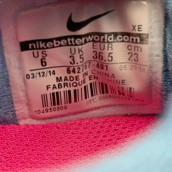 Nike Flex 2014 Run Blue/Pink Size 6 - Picture 5 of 5